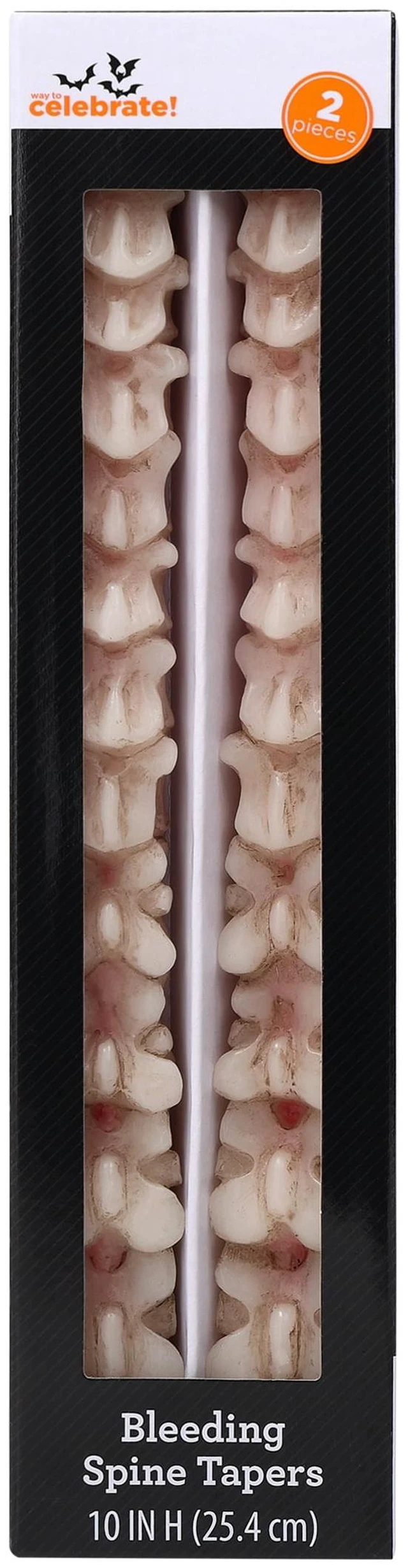 Main image of Bleeding Spine Taper Candles, 2 Pieces, 10", Halloween, Way to Celebrate