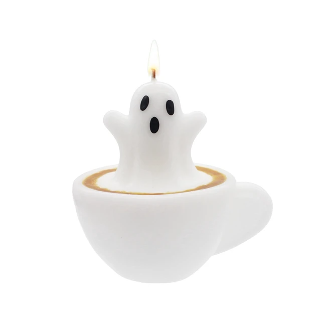 Alt view image 3 of 7 - Ghost in Coffee Cup Candle, White, Halloween by Way To Celebrate