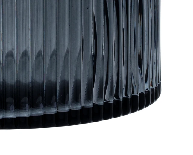 Alt view image 6 of 6 - Better Homes & Gardens Smoke Glass Ribbed Hurricane Candleholder, Medium