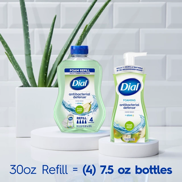 Alt view image 3 of 6 - Dial Antibacterial Defense Fresh Pear Scent Foaming Hand Soap, 7.5fl oz (2 Pack)