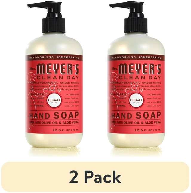 Main image of Mrs. Meyer's Clean Day Hand Soap, Rhubarb Scent, 12.5 Fl Oz (2 Pack)