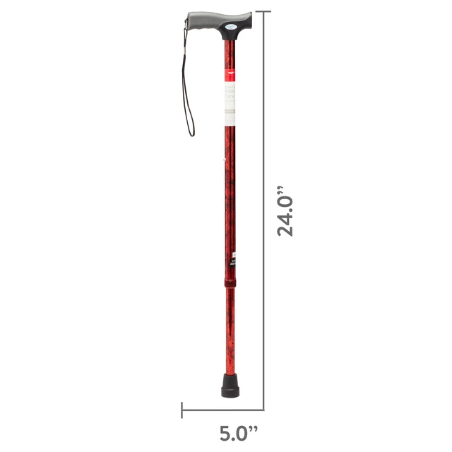 Alt view image 2 of 7 - Equate Mobility Comfort Grip Walking Cane, Red, 300 lb Weight Capacity