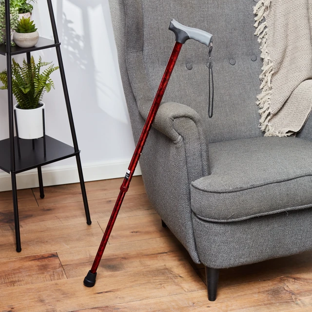 Alt view image 7 of 7 - Equate Mobility Comfort Grip Walking Cane, Red, 300 lb Weight Capacity