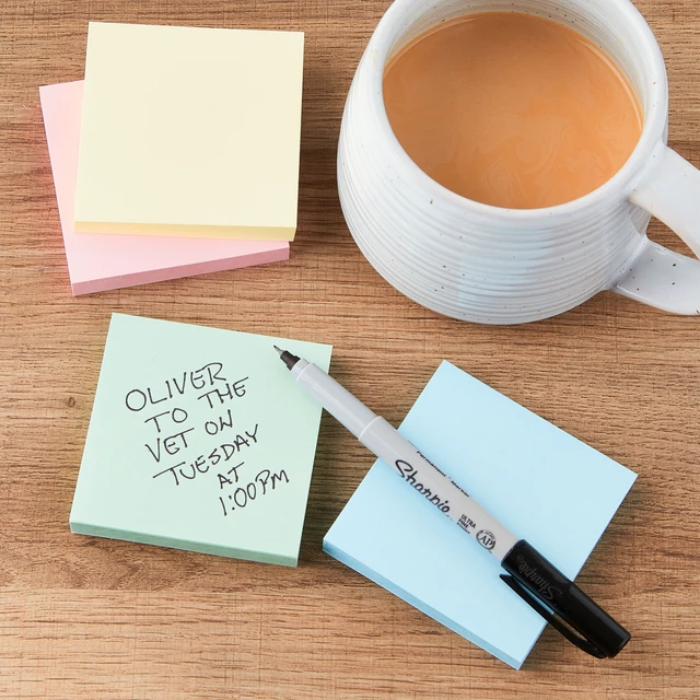 Alt view image 4 of 5 - Pen+Gear Assorted Pastel Sticky Notes, 3"x3", 400 Sheets, 4 Pads