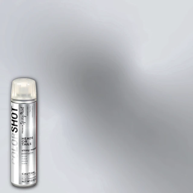Main image of COLORSHOT Heads or Tails Metallic Spray Paint, Silver, 8 oz, Fast-Drying Acrylic Paint, Indoor & Outdoor Use