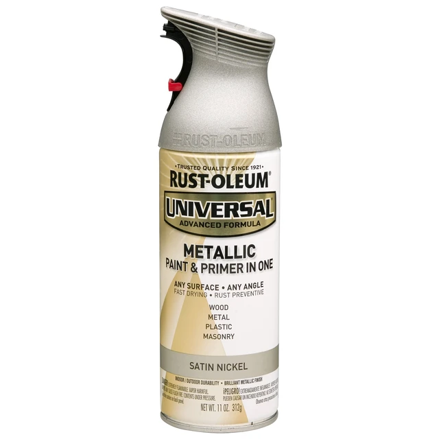 Alt view image 3 of 4 - Rust-Oleum Universal All Surface Metallic Satin Nickel Spray Paint & Primer in 1 11 oz