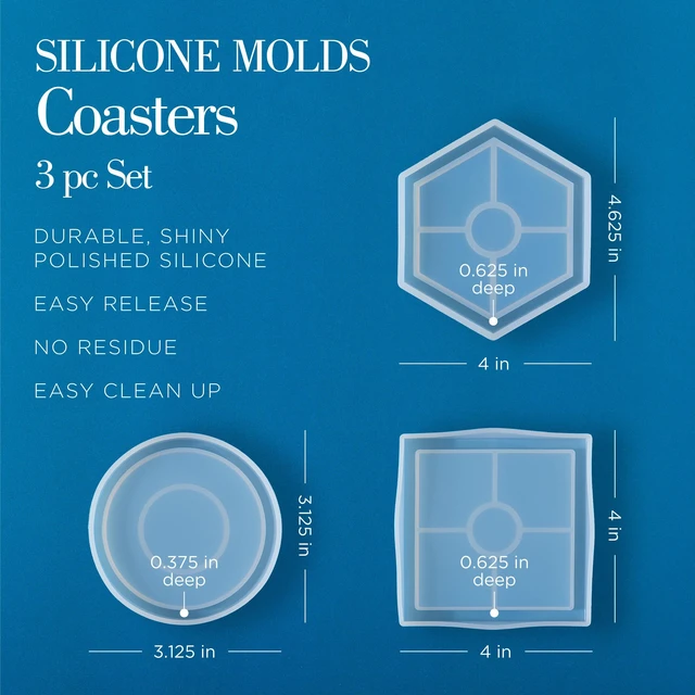 Alt view image 5 of 5 - Mod Podge Resin Silicone Coaster Mold Set of 3