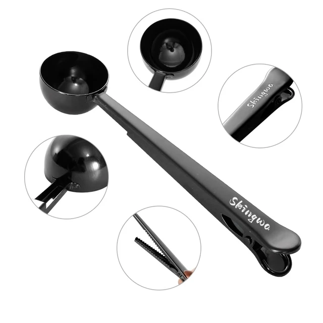 Alt view image 3 of 7 - 20ml Coffee Scoop with Bag Clip, Multi-Function Milk Powder Measuring Spoon (Black)