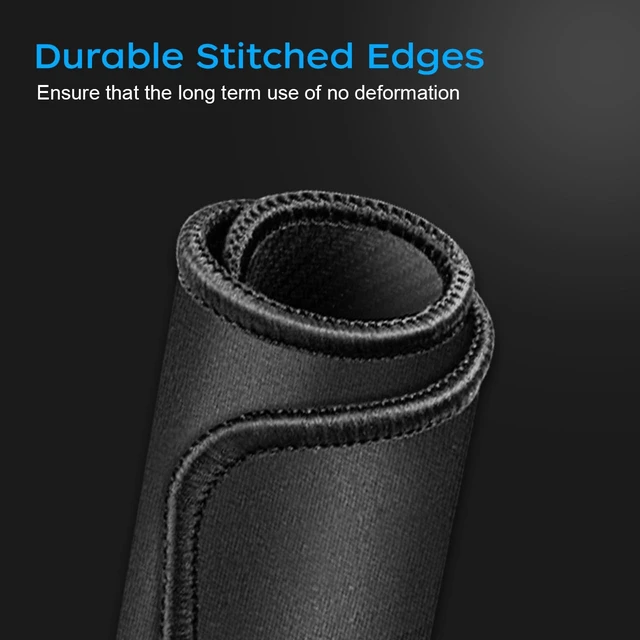 Alt view image 5 of 7 - 3 Pack Standard Mouse Pad with Stitched Edges, 10.3x8.3in, Black
