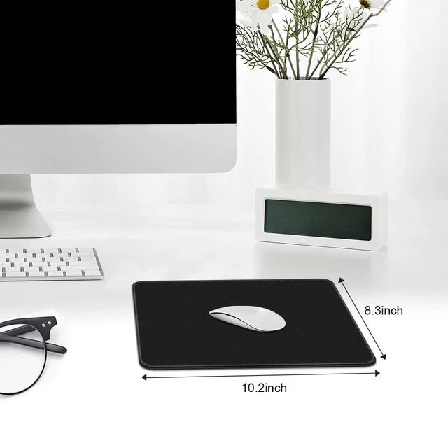 Alt view image 3 of 7 - 3 Pack Standard Mouse Pad with Stitched Edges, 10.3x8.3in, Black
