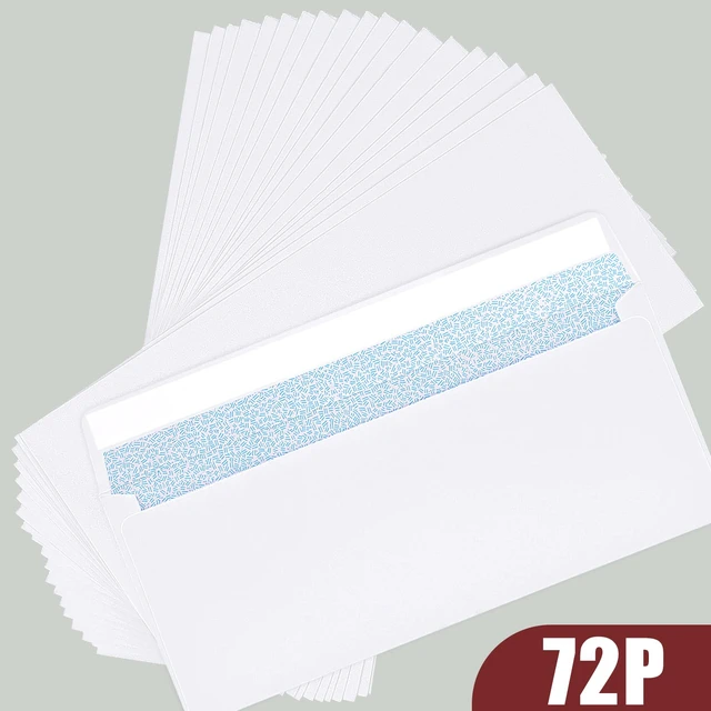Alt view image 2 of 7 - Joyberg 72 Pack #10 Security Self Seal Envelopes, Peel and Seal, 4-1/8 x 9-1/2 Inches, White, 26LB