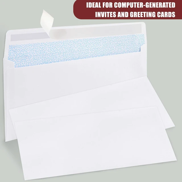 Alt view image 4 of 7 - Joyberg 72 Pack #10 Security Self Seal Envelopes, Peel and Seal, 4-1/8 x 9-1/2 Inches, White, 26LB