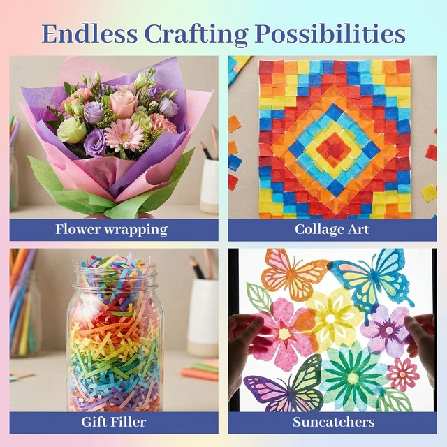 Alt view image 5 of 6 - Shindel Tissue Paper 120 Sheets 20 x 14 Inch 20 Colors for Gift Bags