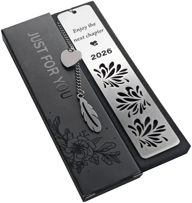 Main image of Stainless Steel Bookmark Enjoy the Next Chapter, Retirement Gifts 2026, Graduation Gifts, Teacher Appreciation Gift, for Women Men, Silver