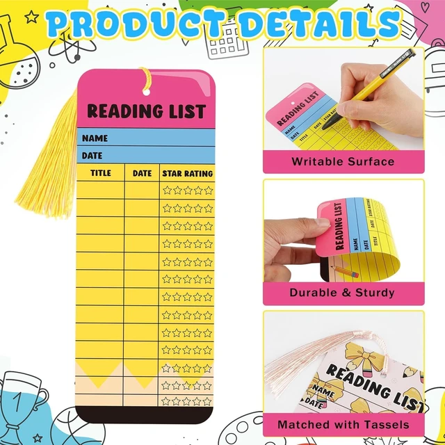 Alt view image 3 of 6 - THAWAY Reading List Bookmarks and Back to School Reading Tracker