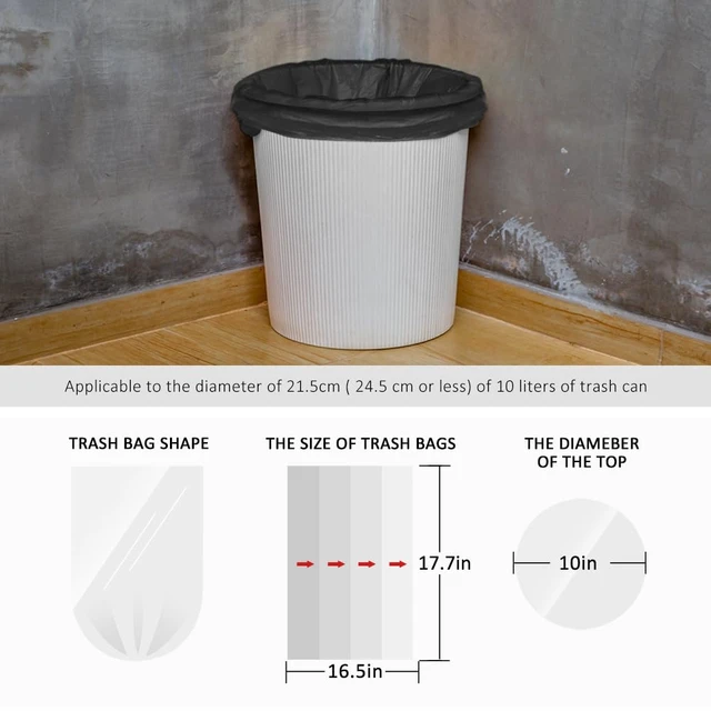 Alt view image 4 of 7 - Teivio Small Black Unscented Trash Bags, 2 Gallon, 170 Count