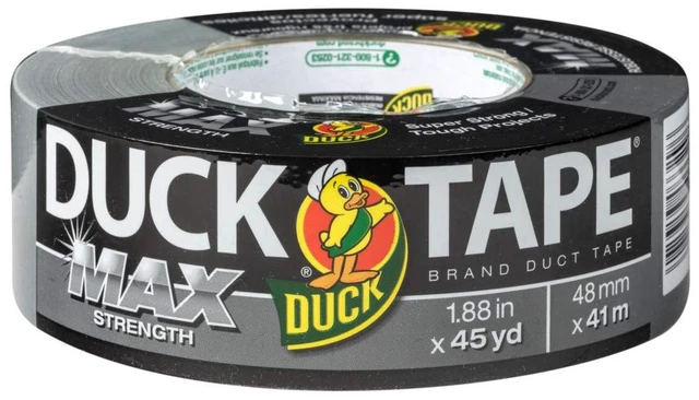 Main image of Duck Brand Max Strength Duct Tape - 1.88Inch x 45Yards - Silver - 1 Roll (240201)