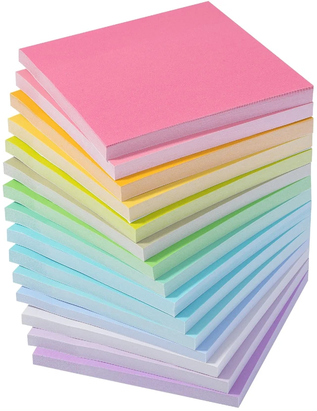 Main image of Mr. Pen Sticky Notes Pastel Colors 3"x3" 15 Pads 675 Sheets
