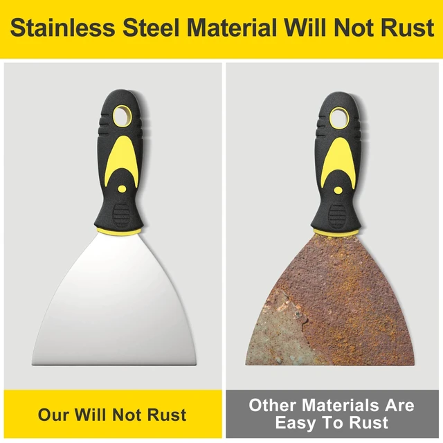 Alt view image 6 of 6 - Rerdeim 5-Piece Putty Knife Set - 1", 2", 3", 4", 5" Spackle Knife and Paint Scraper