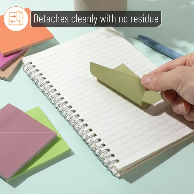 Alt view image 6 of 7 - Mr. Pen Sticky Notes, 3"x3", 12 Pads, 600 Sheets, Assorted Colors