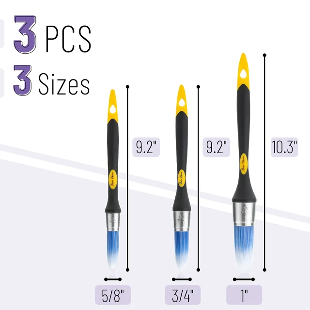 Alt view image 4 of 6 - Bates Trim Paint Brush, 5/8", 3/4", 1", 3-Pack