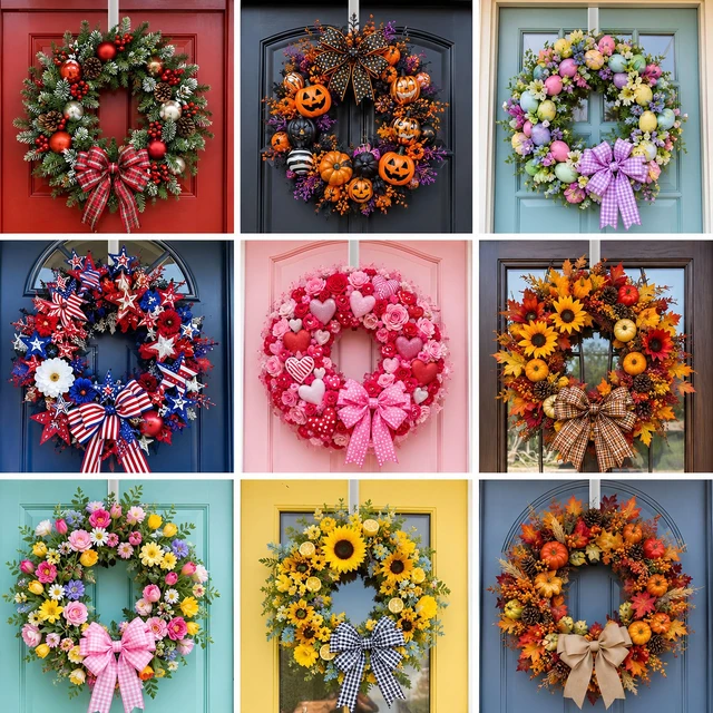 Alt view image 4 of 7 - 2 Pack Over the Door Wreath Hangers for Front Door Christmas Decor