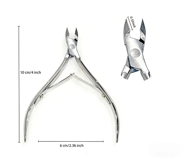 Alt view image 3 of 6 - Olgamo Professional Stainless Steel Cuticle Nippers, Trimmer and Cutter for Fingernails and Toenails, Gold, 2 Pack (Silver)
