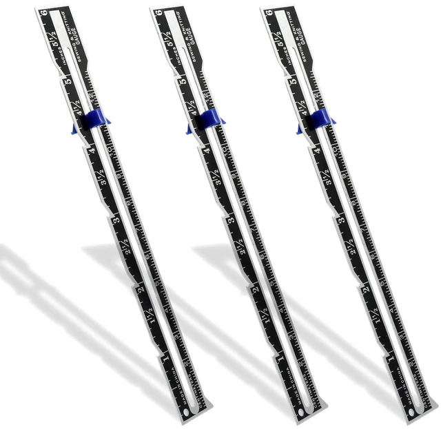 Main image of Sliding Gauge Sewing Ruler, 6-Inch, Black Plastic, 3-Pack