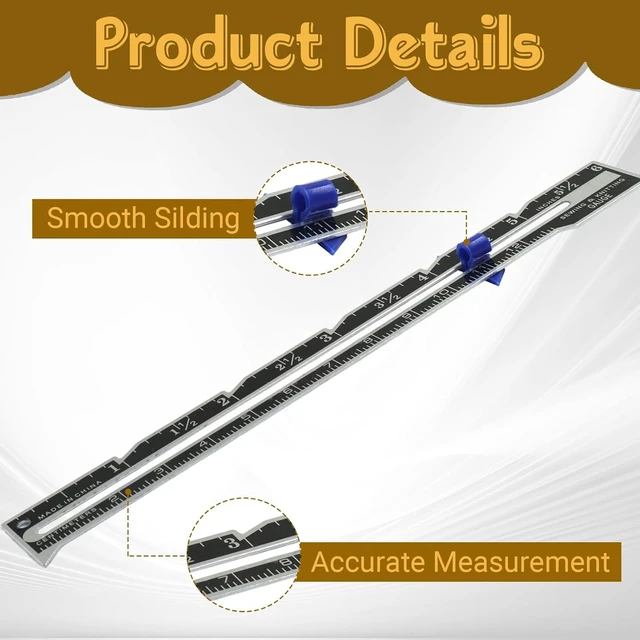 Alt view image 3 of 7 - Sliding Gauge Sewing Ruler, 6-Inch, Black Plastic, 3-Pack