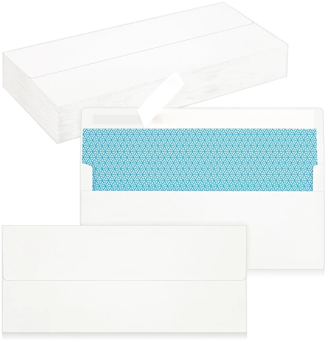 Main image of QIKSION #10 Business Envelopes 50 Pack Letter Size Self Seal