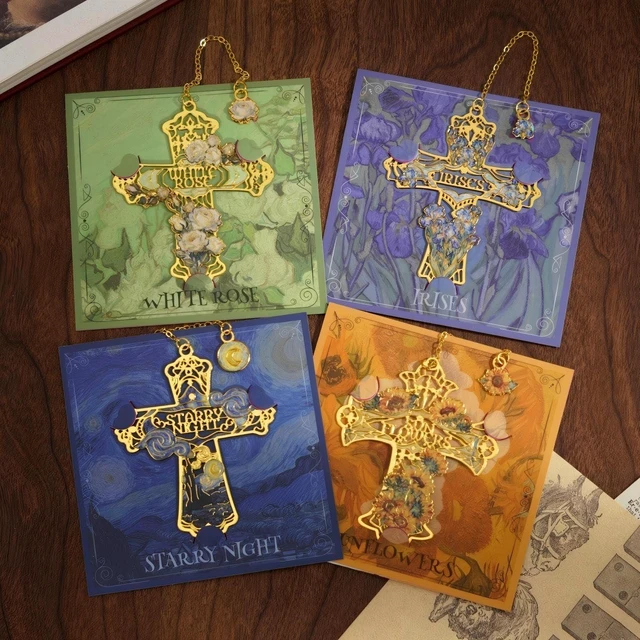 Alt view image 3 of 6 - 4PCS Christian Vintage Van Gogh Arts Metal Bookmarks for Women