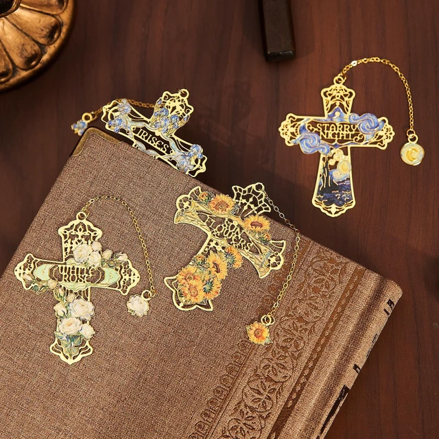 Alt view image 4 of 6 - 4PCS Christian Vintage Van Gogh Arts Metal Bookmarks for Women