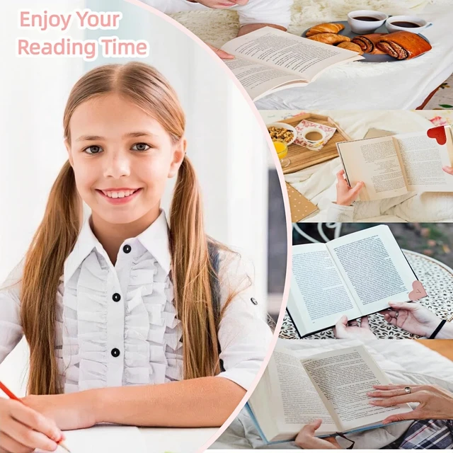 Alt view image 5 of 6 - Personalized Leather Heart Bookmarks With Initials, 26 Letters Custom Corner Bookmark for Women, Teacher, Student, Book Lovers, Meaningful Gift (Red Pink, F)