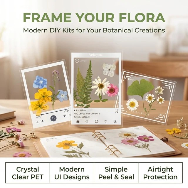 Alt view image 2 of 7 - Transparent Dried Flower Bookmarks, DIY Handmade Bookmark Kit, 40Pcs Clear Acrylic Photo Frame Page Markers, 20 Designs, 3.9" x 5.5" for Adults Kids Reading Lovers