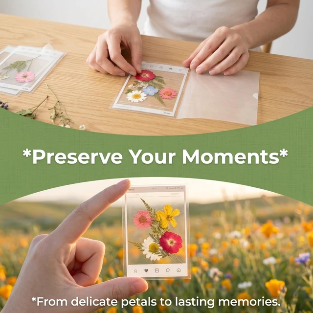 Alt view image 4 of 7 - Transparent Dried Flower Bookmarks, DIY Handmade Bookmark Kit, 40Pcs Clear Acrylic Photo Frame Page Markers, 20 Designs, 3.9" x 5.5" for Adults Kids Reading Lovers