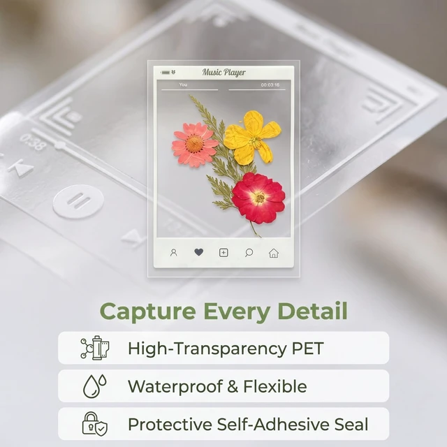 Alt view image 3 of 7 - Transparent Dried Flower Bookmarks, DIY Handmade Bookmark Kit, 40Pcs Clear Acrylic Photo Frame Page Markers, 20 Designs, 3.9" x 5.5" for Adults Kids Reading Lovers
