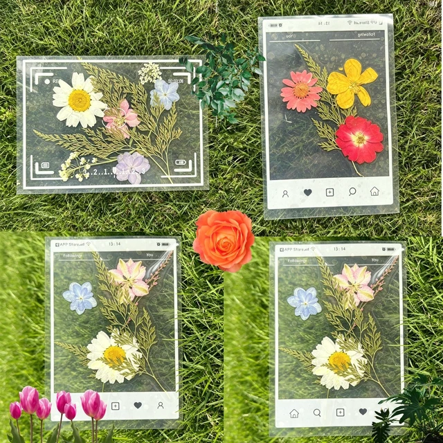 Alt view image 7 of 7 - Transparent Dried Flower Bookmarks, DIY Handmade Bookmark Kit, 40Pcs Clear Acrylic Photo Frame Page Markers, 20 Designs, 3.9" x 5.5" for Adults Kids Reading Lovers