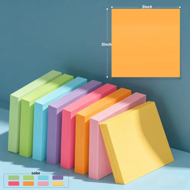 Alt view image 3 of 6 - 16 Pack 3x3 Inch Self-Stick Sticky Notes Memo Pads - 960 Sheets, for Home Office School
