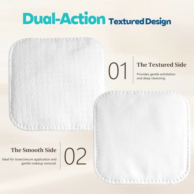 Alt view image 6 of 6 - Large Cotton Pads 70 Count - Triple-Layer Thick, No-Tear and Lint-Free Rounds for Makeup Remover, Toner, Exfoliation and Skincare