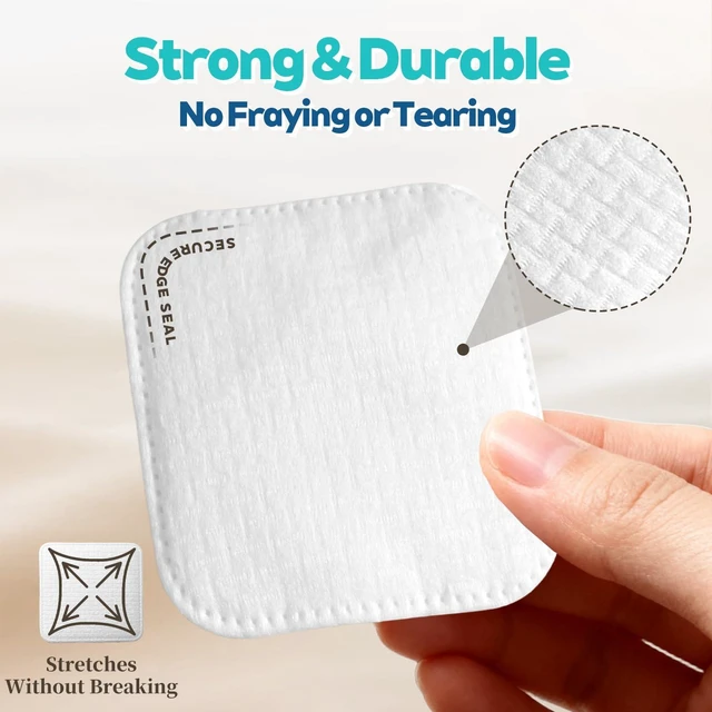 Alt view image 3 of 6 - Large Cotton Pads 70 Count - Triple-Layer Thick, No-Tear and Lint-Free Rounds for Makeup Remover, Toner, Exfoliation and Skincare