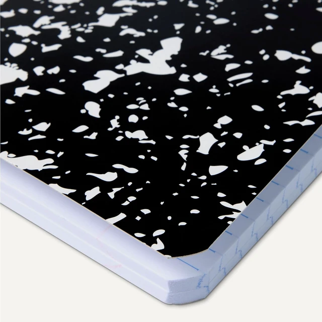 Alt view image 4 of 5 - Basics Composition Notebook, College Ruled, 100 Sheets, 9.75" x 7.5", Marble Black, Sturdy Cover