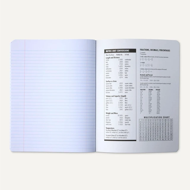 Alt view image 5 of 5 - Basics Composition Notebook, College Ruled, 100 Sheets, 9.75" x 7.5", Marble Black, Sturdy Cover