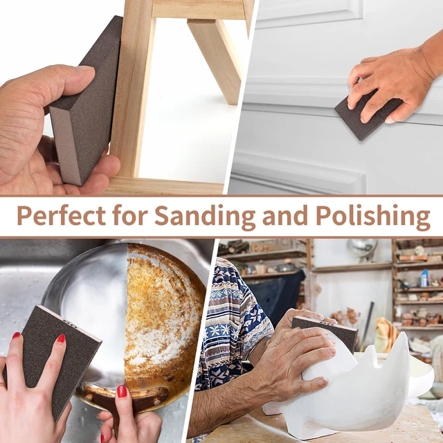 Alt view image 6 of 6 - 8 Pack Sanding Sponge Block, Wet Dry Sandpaper for Drywall and Wood