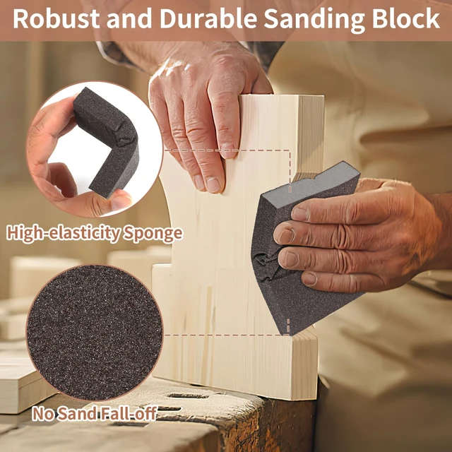 Alt view image 2 of 6 - 8 Pack Sanding Sponge Block, Wet Dry Sandpaper for Drywall and Wood