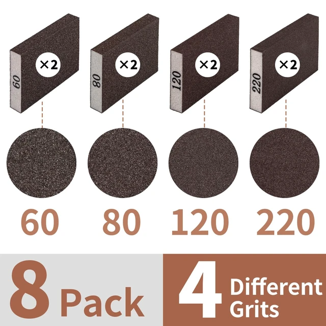 Alt view image 3 of 6 - 8 Pack Sanding Sponge Block, Wet Dry Sandpaper for Drywall and Wood