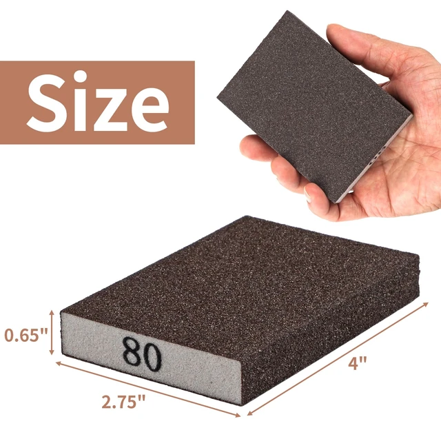 Alt view image 4 of 6 - 8 Pack Sanding Sponge Block, Wet Dry Sandpaper for Drywall and Wood