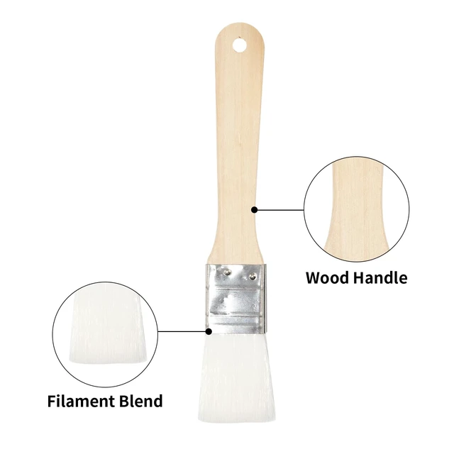 Alt view image 3 of 7 - Set of 3 Chip Paint Brushes with Synthetic Bristles for Priming, Varnishing, Wood, Walls