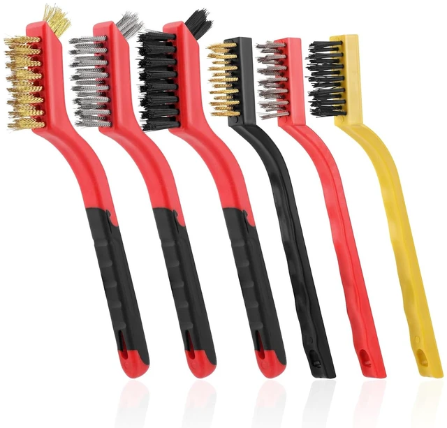 Main image of Small Brass Steel Nylon Wire Brush Metal Rust Remover for Cleaning