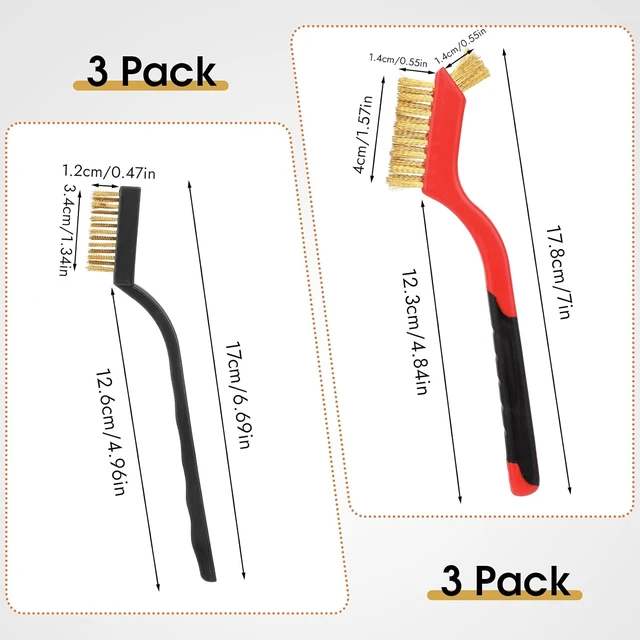 Alt view image 6 of 6 - Small Brass Steel Nylon Wire Brush Metal Rust Remover for Cleaning