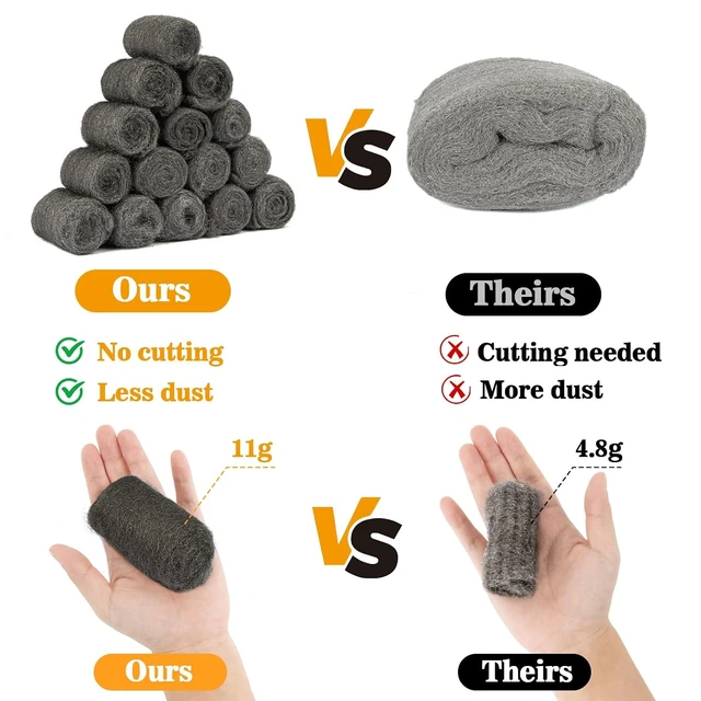 Alt view image 2 of 6 - MAQIHAN 0000 15pcs Steel Wool Pads for Mice Control, Polishing, Cleaning